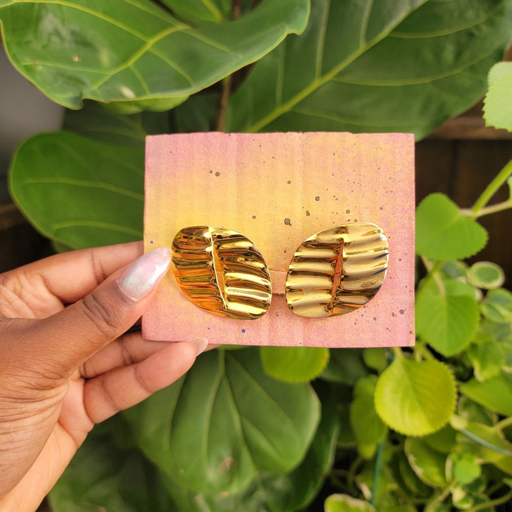 Gold Vintage Clip On Earrings